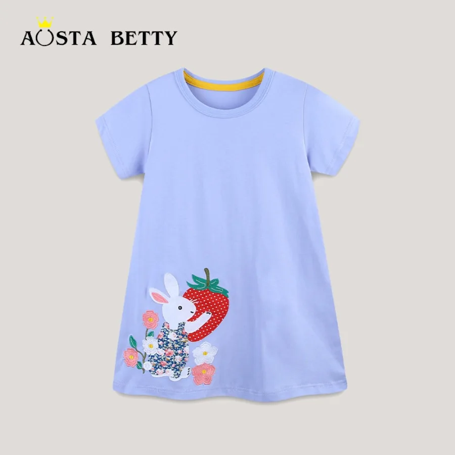 【New style】26 summer girls 'dress cartoon embroidered round collar girls' skirt knitted cotton short-sleeved children's dress o
【New style】26 summer girls 'dress cartoon embroidered round collar girls' skirt knitted cotton short-sleeved children's dress o