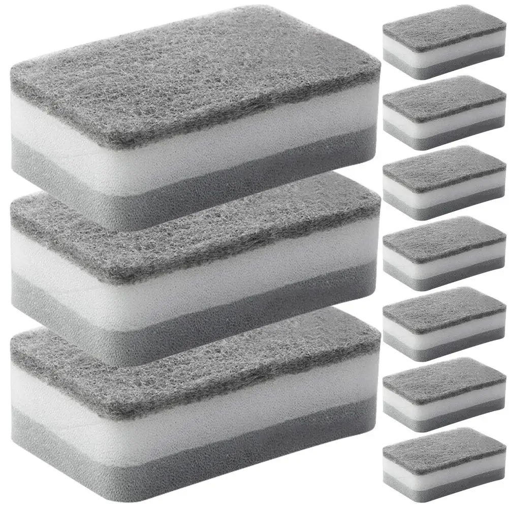 10 Pcs Grey Thick Scouring Pad Dish Sponge for Kitchen Cleaning Dishes Pots Sinks Range Hoods Cutting Boards Tools Rust Removal
10 Pcs Grey Thick Scouring Pad Dish Sponge for Kitchen Cleaning Dishes Pots Sinks Range Hoods Cutting Boards Tools Rust Removal