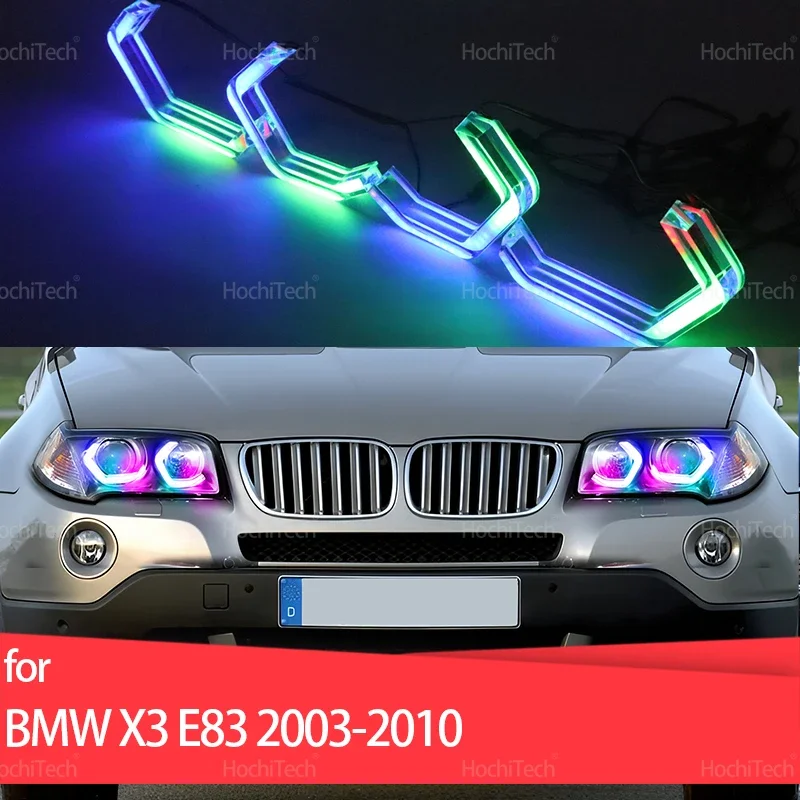Для BMW X3 E83 2003-2010 динамический разноцветный светильник Angel Eyes кольца светодиодный контроль приложения DRL с указателем поворота
Для BMW X3 E83 2003-2010 динамический разноцветный светильник Angel Eyes кольца светодиодный контроль приложения DRL с указателем поворота