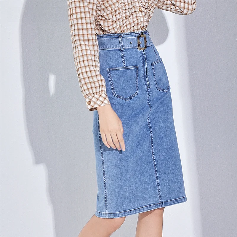 High Waist A-Line Skirt Women's Denim Skirt Vintage Hong Kong Style Slit Back Skirt Slimming Korean Commute Style
High Waist A-Line Skirt Women's Denim Skirt Vintage Hong Kong Style Slit Back Skirt Slimming Korean Commute Style