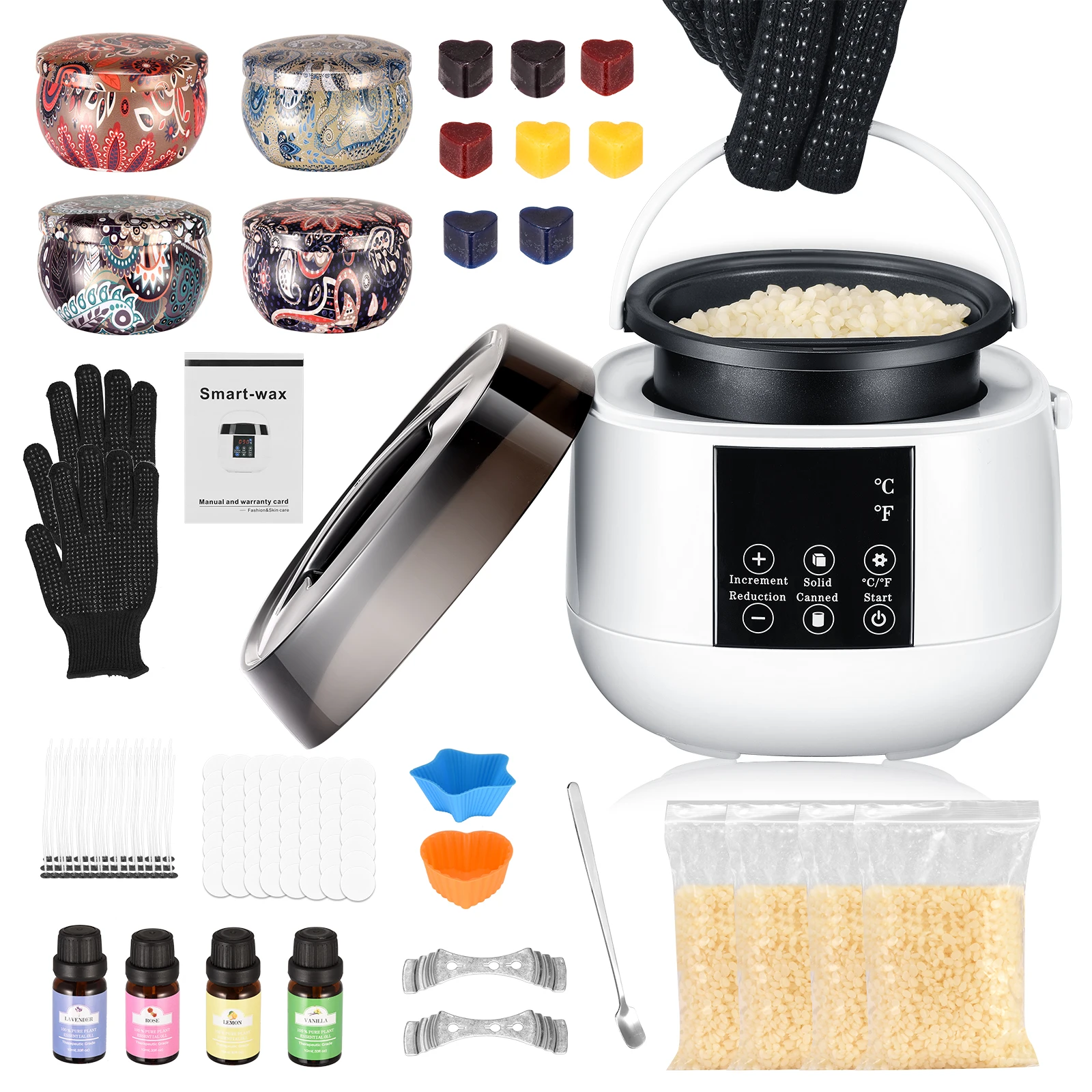 Candle Making Kit with Electric Wax Melting Machine Beeswax Melter Candle Making Supplies Handmade Candle DIY Craft Xmas Gift
Candle Making Kit with Electric Wax Melting Machine Beeswax Melter Candle Making Supplies Handmade Candle DIY Craft Xmas Gift