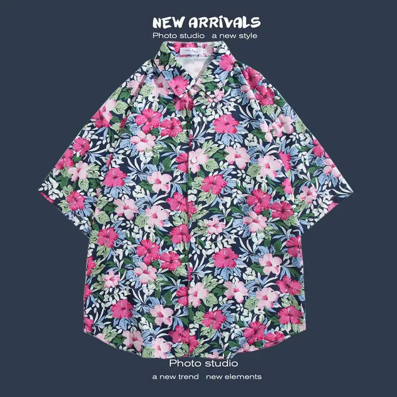 Men Floral Print Short Sleeve Shirt Fashion Button Down Tops Loose Breathable Casual Blouse for Summer Daily Travel Beach Wear
Men Floral Print Short Sleeve Shirt Fashion Button Down Tops Loose Breathable Casual Blouse for Summer Daily Travel Beach Wear