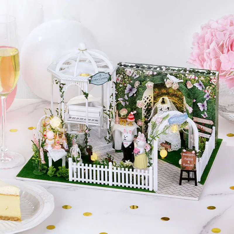 New DIY Wooden Dollhouse Miniature Furniture With LED Kits Music Wedding Doll House Assemble Toys Children Birthday Gift Casa
New DIY Wooden Dollhouse Miniature Furniture With LED Kits Music Wedding Doll House Assemble Toys Children Birthday Gift Casa