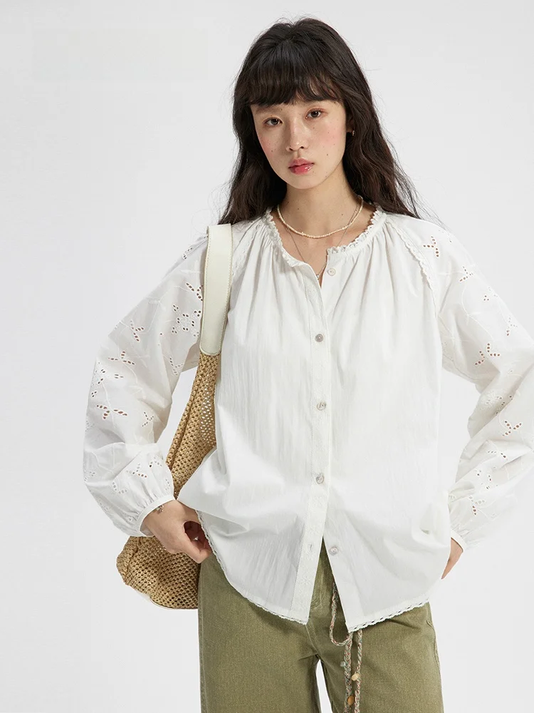 Botanique Secret Garden Embroidered Hollow out Long Sleeve Cotton Shirt Women's Autumn Style Splicing Lace Patchwork Design
Botanique Secret Garden Embroidered Hollow out Long Sleeve Cotton Shirt Women's Autumn Style Splicing Lace Patchwork Design