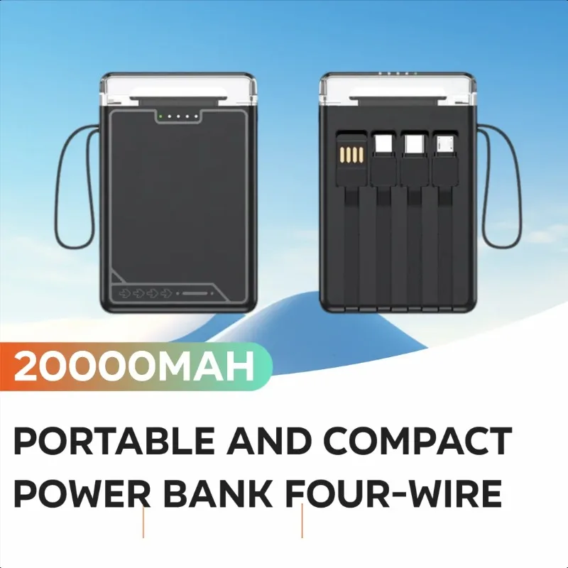 Portable and Compact Power Bank Four-wire 10000mAh with Its Own Four-wire Mobile Power Supply Outdoor
Portable and Compact Power Bank Four-wire 10000mAh with Its Own Four-wire Mobile Power Supply Outdoor