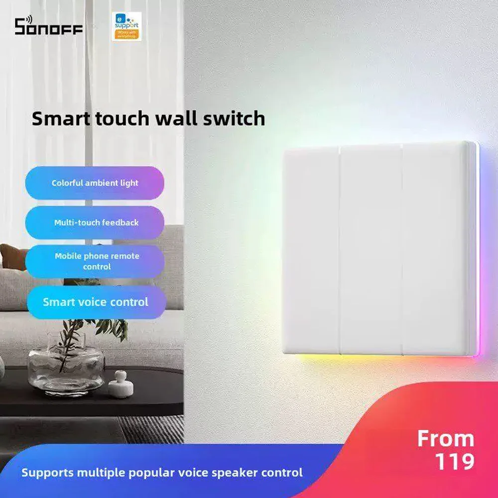 LED Light Control Via SONOFF Smart Wall Switch Ultimate T5 TX Full Touch Access Alexa Google Edge Multi-Sensory Ewelink Remote
LED Light Control Via SONOFF Smart Wall Switch Ultimate T5 TX Full Touch Access Alexa Google Edge Multi-Sensory Ewelink Remote