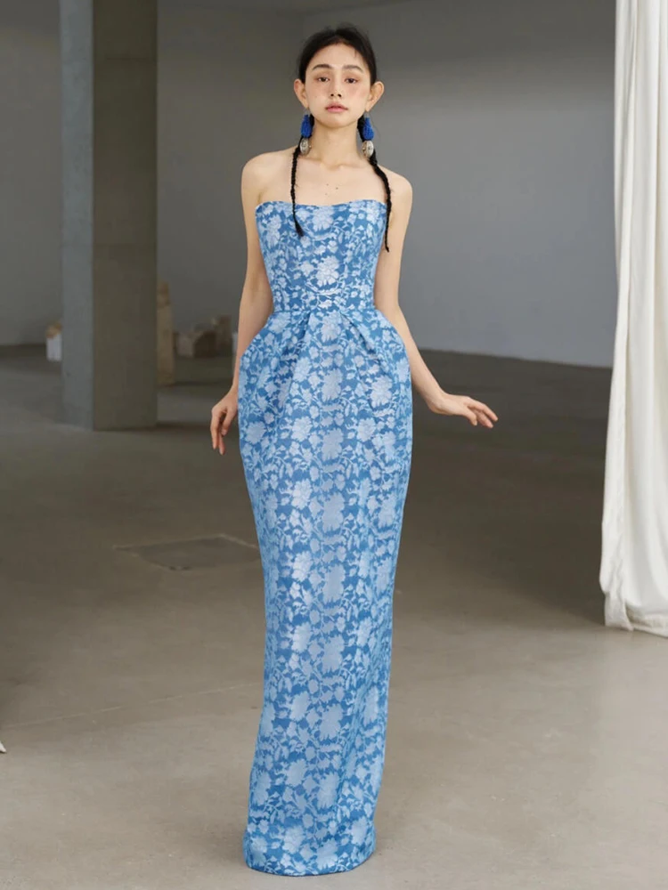 Синий утренний халат, вечернее платье без бретелек, свадебный наряд для невесты, настраиваемый костюм для церемонии бракосочетания и тостов
Синий утренний халат, вечернее платье без бретелек, свадебный наряд для невесты, настраиваемый костюм для церемонии бракосочетания и тостов