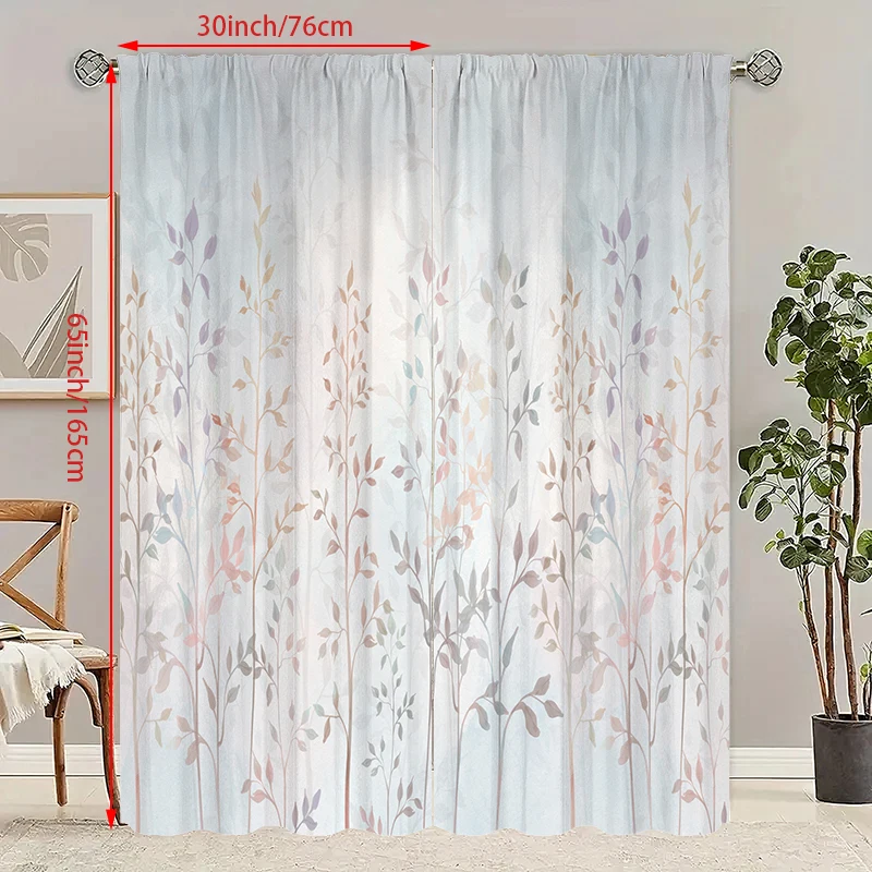 2 pieces - Rattan leaf printed curtains, 100% polyester translucent, suitable for bedroom curtains and living room decor
2 pieces - Rattan leaf printed curtains, 100% polyester translucent, suitable for bedroom curtains and living room decor