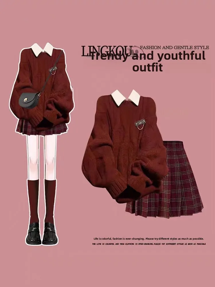 Модный комплект из футболок, корейский трикотажный утягивающий костюм и плиссированная юбка Ele Look, длинный хлопковый костюм свека
Модный комплект из футболок, корейский трикотажный утягивающий костюм и плиссированная юбка Ele Look, длинный хлопковый костюм свека