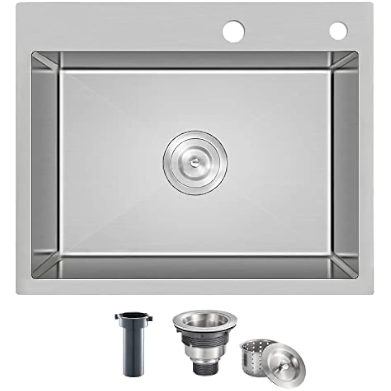21.6 x 17.7 inch Drop-in Tight Radius Kitchen Sink, Stainless Steel Topmount Handmade Single Bowl
21.6 x 17.7 inch Drop-in Tight Radius Kitchen Sink, Stainless Steel Topmount Handmade Single Bowl