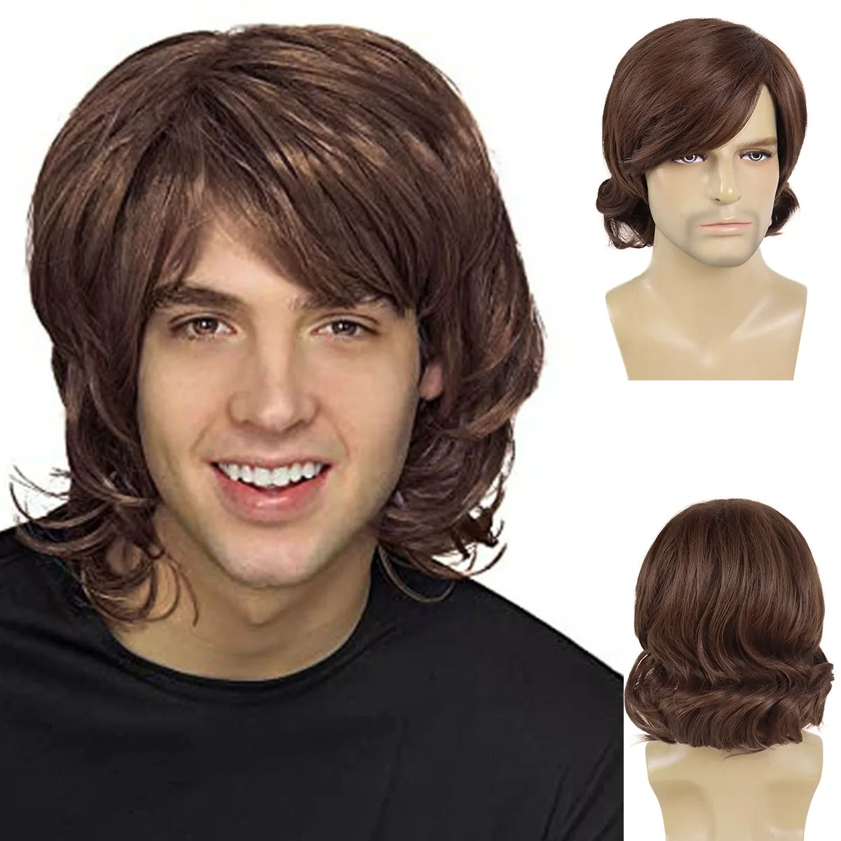 Shaggy Wig Men Synthetic Short Wavy Brown Wigs Halloween Cosplay 60s 70s Rocker Costume Hair Pulled of The Hip 70’s Shaggy Look
Shaggy Wig Men Synthetic Short Wavy Brown Wigs Halloween Cosplay 60s 70s Rocker Costume Hair Pulled of The Hip 70’s Shaggy Look