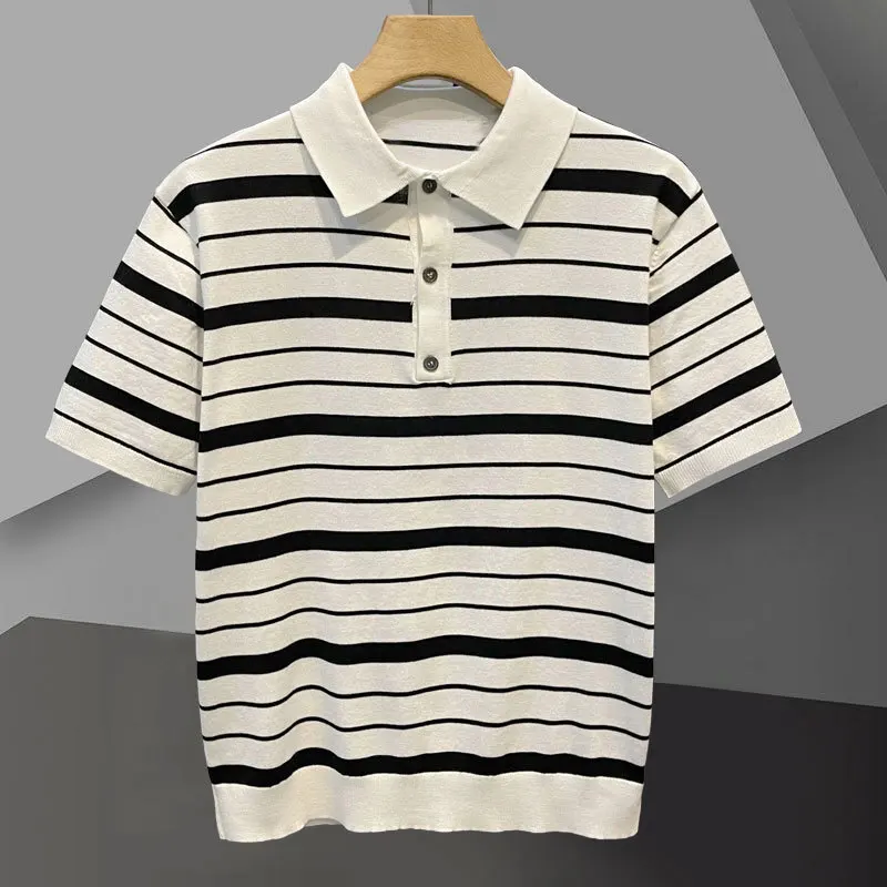 Lapel Ice Silk Knitted Short Sleeve Slim Contrast Breathable T-shirt British High Quality POLO Shirt Men New Summer Casual Polo
Lapel Ice Silk Knitted Short Sleeve Slim Contrast Breathable T-shirt British High Quality POLO Shirt Men New Summer Casual Polo