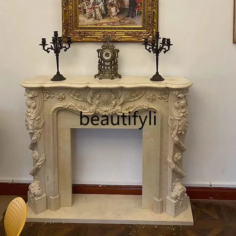 ssK178 Stone carving marble French living room interior decoration cabinet simulation fire natural marble fireplace sculpture
ssK178 Stone carving marble French living room interior decoration cabinet simulation fire natural marble fireplace sculpture