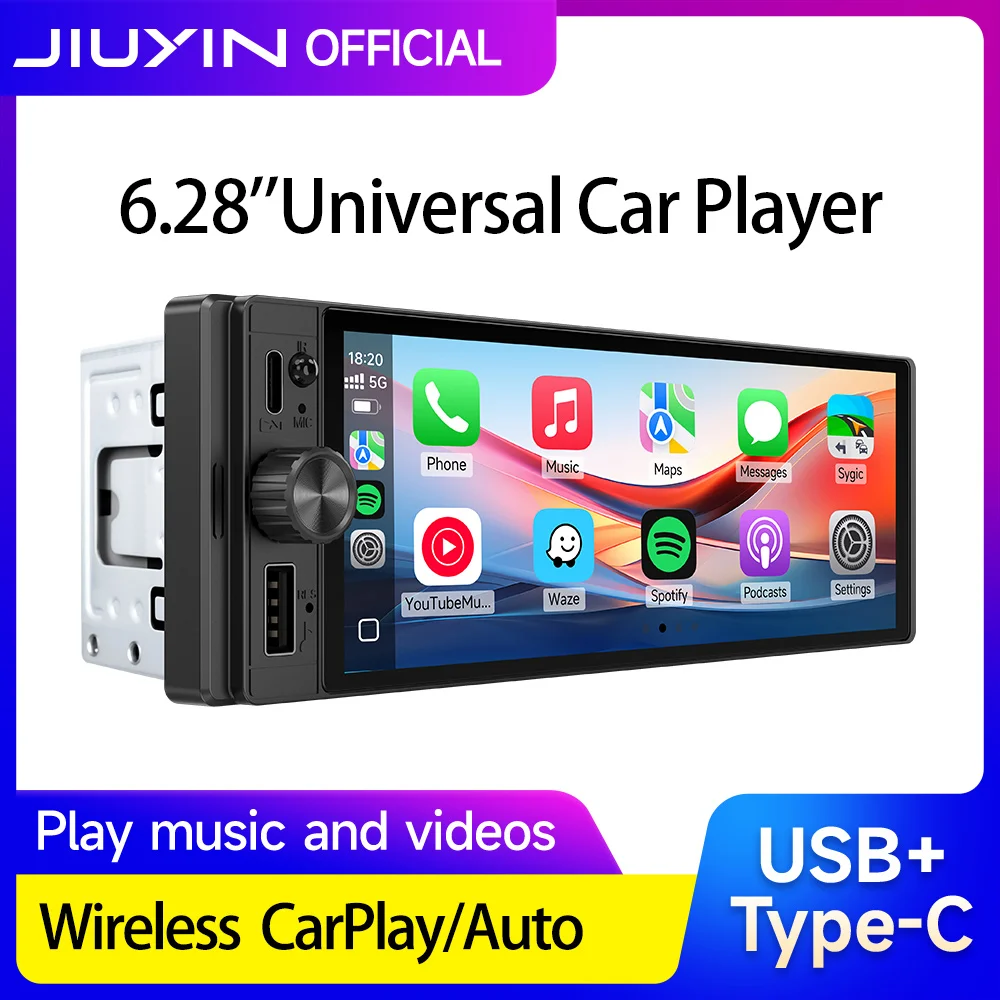 JIUYIN 6,28-дюймовый универсальный MP5 1DIN автомобильный радиоприемник с поддержкой беспроводного Carplay Android AUTO AUX USB сенсорный экран мультимедийный видеоплеер
JIUYIN 6,28-дюймовый универсальный MP5 1DIN автомобильный радиоприемник с поддержкой беспроводного Carplay Android AUTO AUX USB сенсорный экран мультимедийный видеоплеер