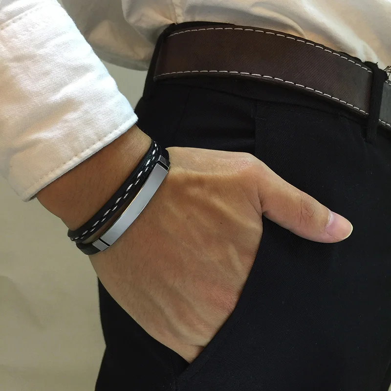 Vnox Unique Sew Lines Genuine Leather Bracelets for Men Women Stainless Steel Bar Layered Bangle Causal Pulseira
Vnox Unique Sew Lines Genuine Leather Bracelets for Men Women Stainless Steel Bar Layered Bangle Causal Pulseira