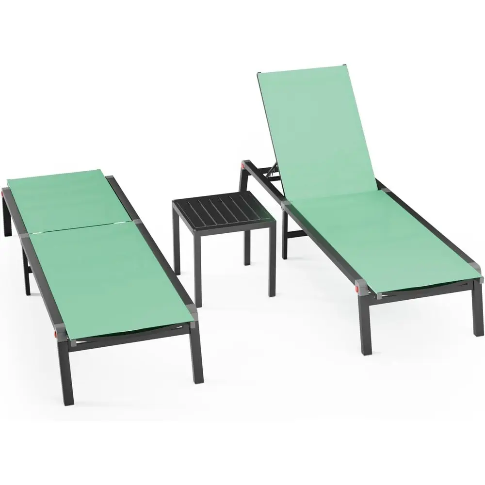2-Piece Outdoor Adjustable Chaise Lounge Set with Side Table, Green, Ideal for Pool, Lawn, Deck, Beach
2-Piece Outdoor Adjustable Chaise Lounge Set with Side Table, Green, Ideal for Pool, Lawn, Deck, Beach
