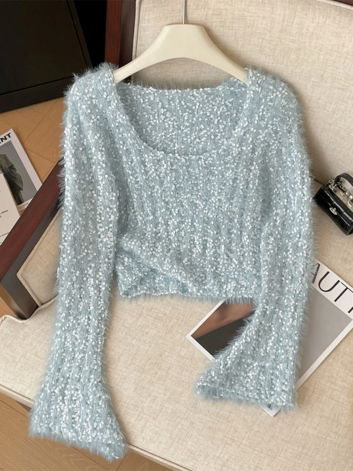 Soft Pluy Blue Women's Knitted Sweater ort Sle Autumn Winter New Arrival Comfortable Cotton Commute Sle Top
Soft Pluy Blue Women's Knitted Sweater ort Sle Autumn Winter New Arrival Comfortable Cotton Commute Sle Top