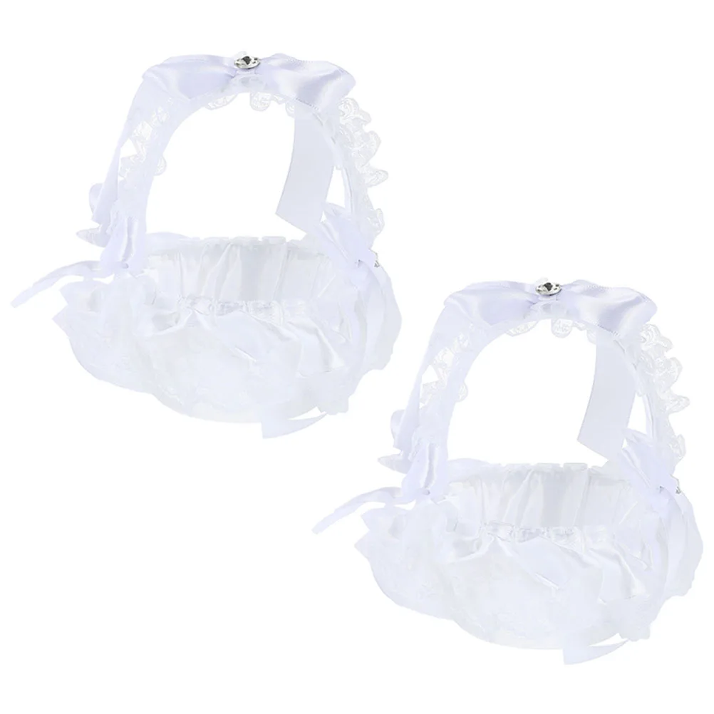2Pcs Lace Flower Basket Wedding Petal Holder Decorative Basket for Flower Perfect Wedding Ceremony Accessory 
2Pcs Lace Flower Basket Wedding Petal Holder Decorative Basket for Flower Perfect Wedding Ceremony Accessory