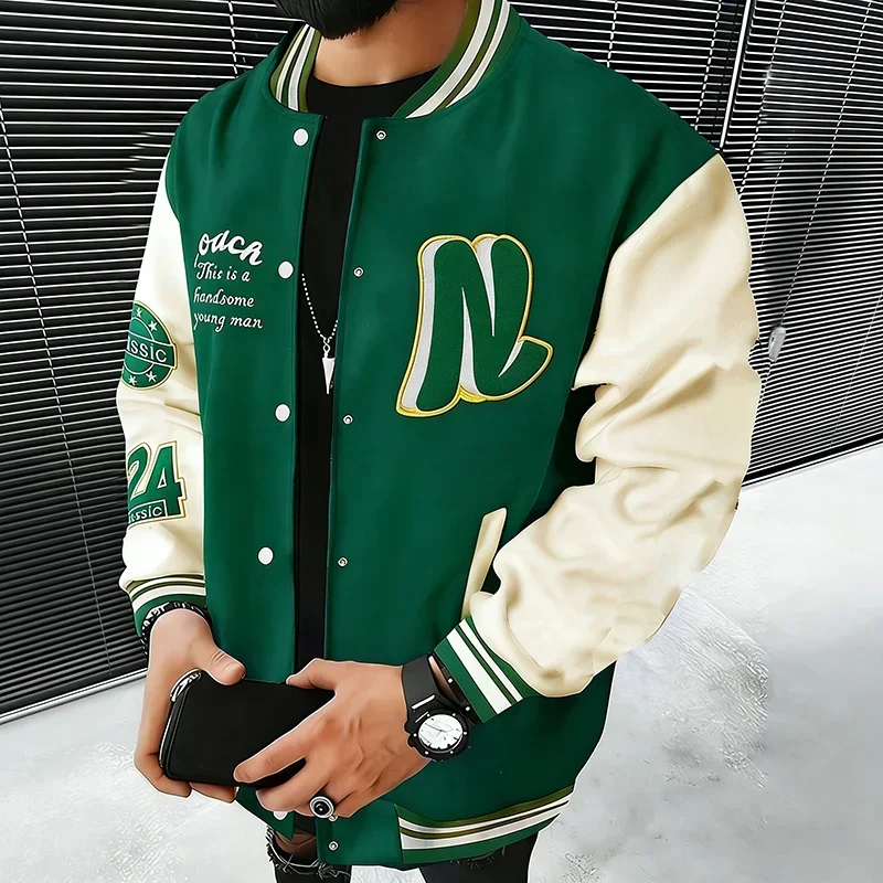 Men's Baseball Jacket 2026 Spring Autumn American Retro Streetwear Hip Hop Harajuku Casual Single Breasted Bomber Jackets Coats
Men's Baseball Jacket 2026 Spring Autumn American Retro Streetwear Hip Hop Harajuku Casual Single Breasted Bomber Jackets Coats