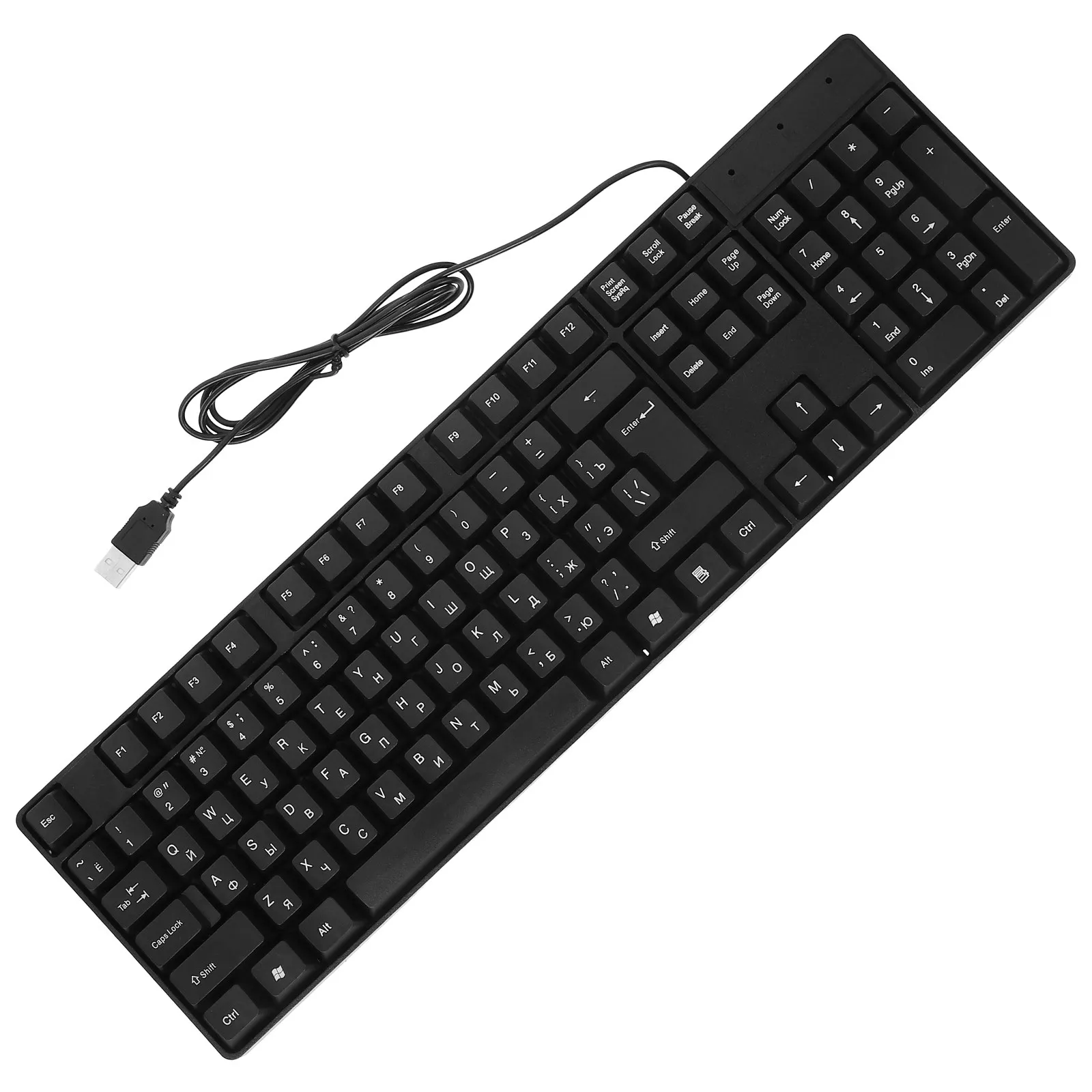 Premium ABS Wired USB Full Size Computer Keyboard with Numeric Keypad Plug and Play for Office Work Gaming Desktop Laptop Use