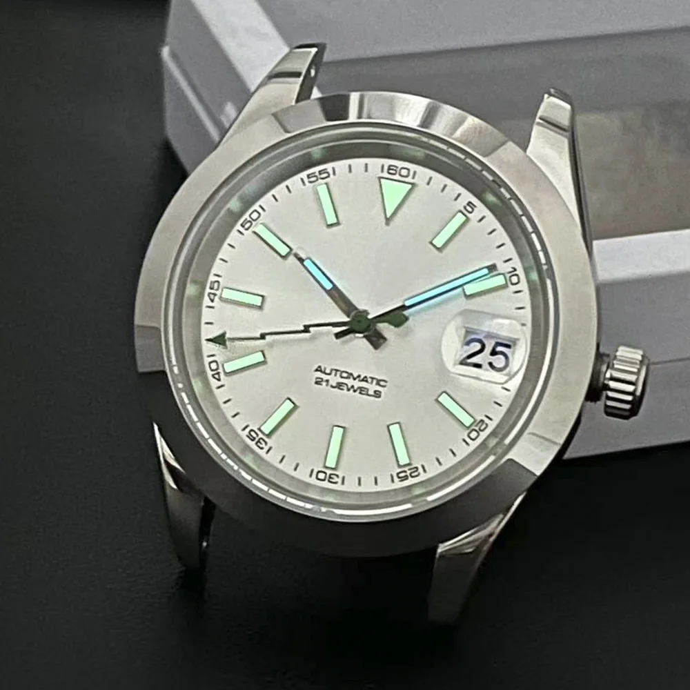 Unisex 36mm/39mm Silver Stainless Steel Mechanical Watch with Chinese NH35 Movement White dial date display The blue pointer
Unisex 36mm/39mm Silver Stainless Steel Mechanical Watch with Chinese NH35 Movement White dial date display The blue pointer