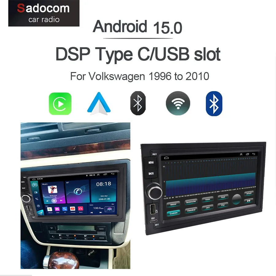 7" Android Car Radio Type-C For Volkswagen 1996 to 2010 Left Middle Knob CarPlay Android Auto GPS Nav Bluetooth Steering Control
7" Android Car Radio Type-C For Volkswagen 1996 to 2010 Left Middle Knob CarPlay Android Auto GPS Nav Bluetooth Steering Control