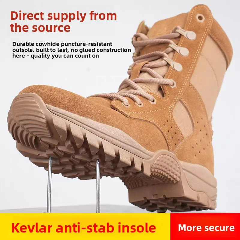 Men's and Women's Tactical Boots, Puncture Resistant and Waterproof Leather Outdoor Work Safety Boots Winter Hiking Sports Shoes
Men's and Women's Tactical Boots, Puncture Resistant and Waterproof Leather Outdoor Work Safety Boots Winter Hiking Sports Shoes