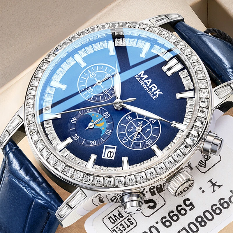 Mark Fairwhale Luxury Brand Multifunctional chronograph Quartz Watch for Men Sports Waterproof Leather Strap Fashion Men's Watch
Mark Fairwhale Luxury Brand Multifunctional chronograph Quartz Watch for Men Sports Waterproof Leather Strap Fashion Men's Watch