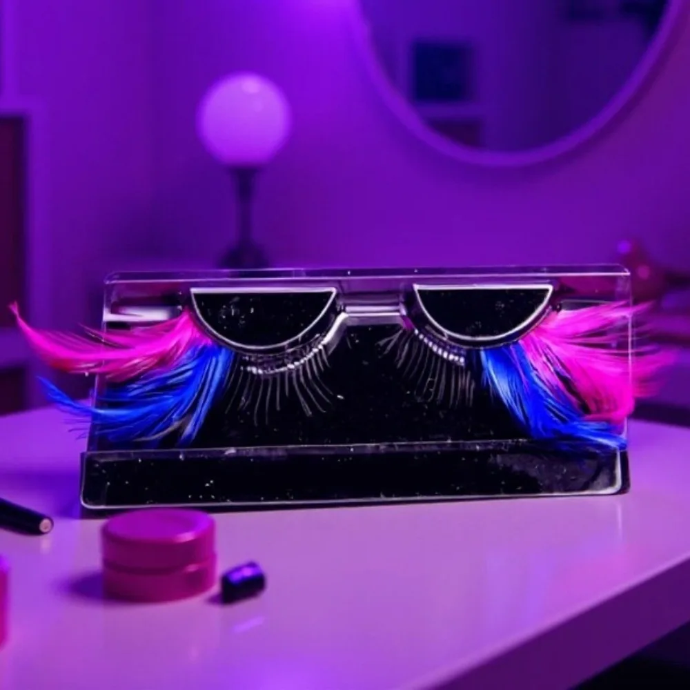 Red Blue Feather Eyelashes Colorful Elongated Dramatic Lashes Exaggerated Style for Stage Performance Party Masquerade Makeup
Red Blue Feather Eyelashes Colorful Elongated Dramatic Lashes Exaggerated Style for Stage Performance Party Masquerade Makeup