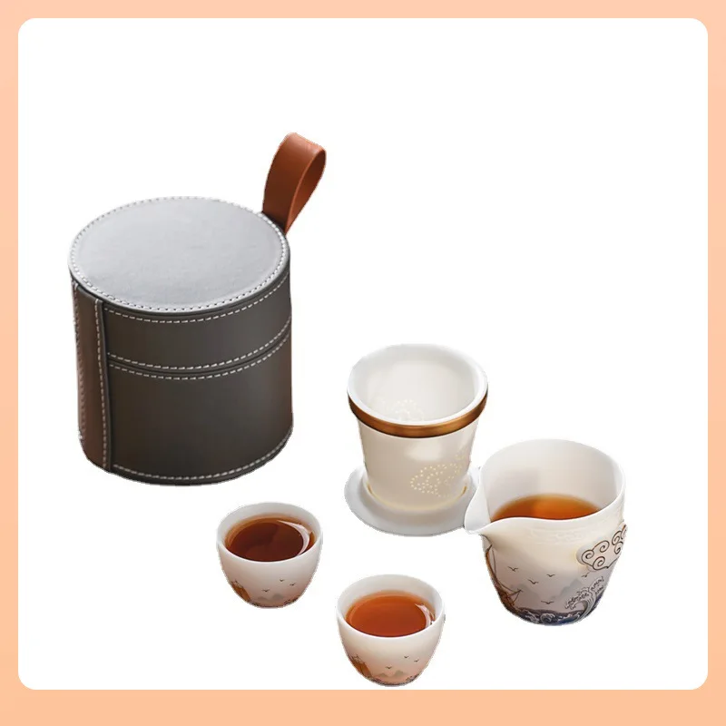 Suet jade ceramic express cup one pot two cups portable bag single travel tea set anti-scalding teapot
Suet jade ceramic express cup one pot two cups portable bag single travel tea set anti-scalding teapot