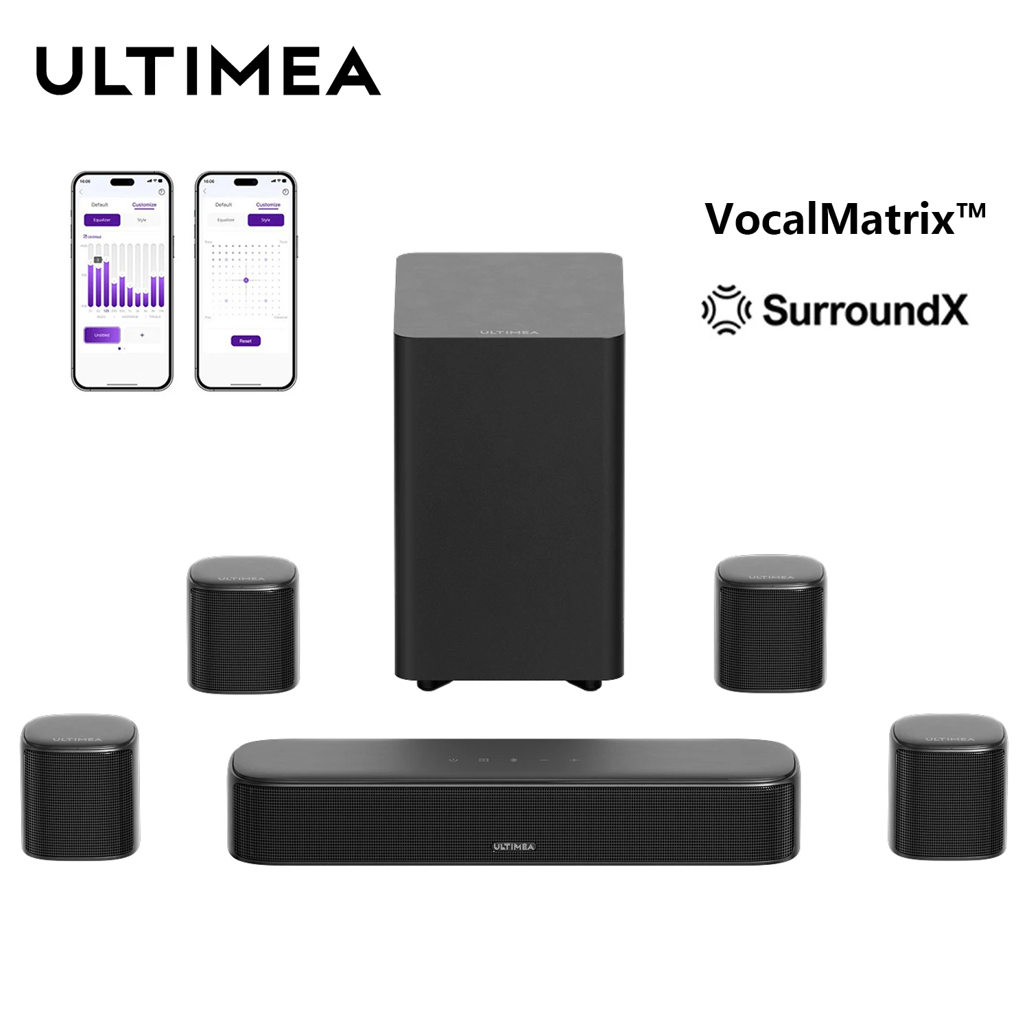 ULTIMEA 7.1 Virtual Surround Soundbar with 3-Channel Main Soundbar, Enhanced Bass, 2 Rear Speakers, Adjustable Surround & Vocal
ULTIMEA 7.1 Virtual Surround Soundbar with 3-Channel Main Soundbar, Enhanced Bass, 2 Rear Speakers, Adjustable Surround & Vocal