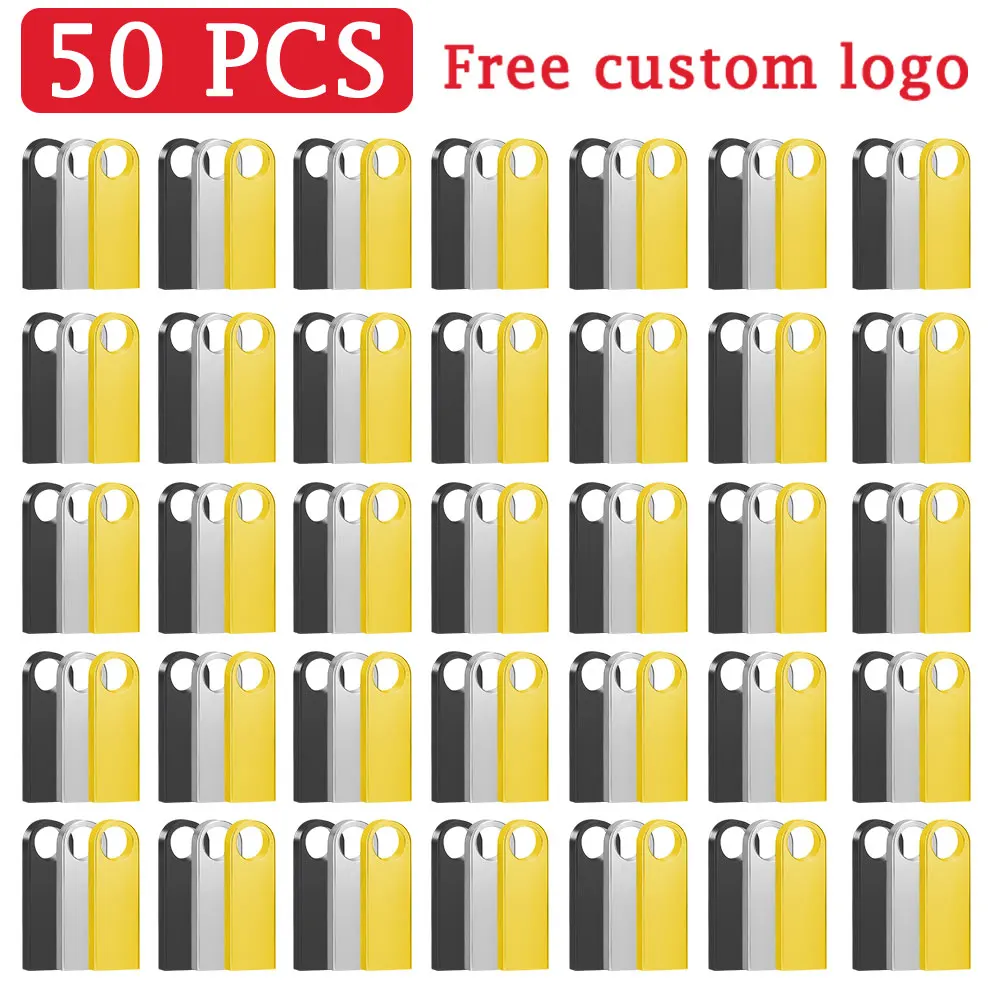 50Pcs Metal USB 2.0 flash drive 128gb 64gb 32gb Waterproof portable pen drive 16gb 8gb 4gb Thumb Drive Free Customized Logo
50Pcs Metal USB 2.0 flash drive 128gb 64gb 32gb Waterproof portable pen drive 16gb 8gb 4gb Thumb Drive Free Customized Logo