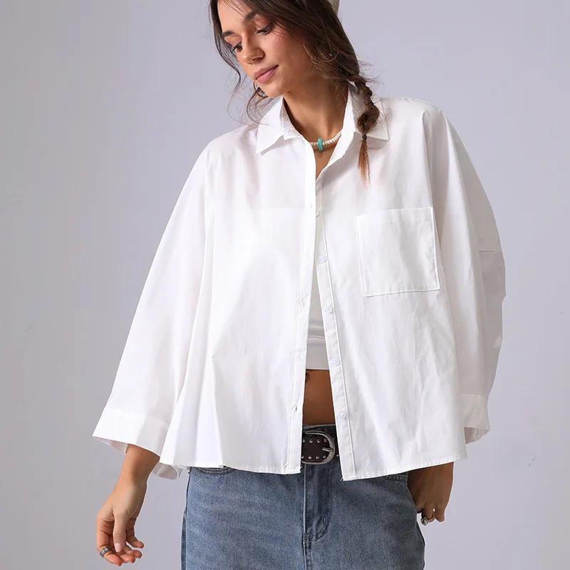 Fashion Loose White Cotton Women's Blouse 2025 Casual Lapel Long Sleeve Shirt Elegant Classic Solid Top Female Clothing
Fashion Loose White Cotton Women's Blouse 2025 Casual Lapel Long Sleeve Shirt Elegant Classic Solid Top Female Clothing