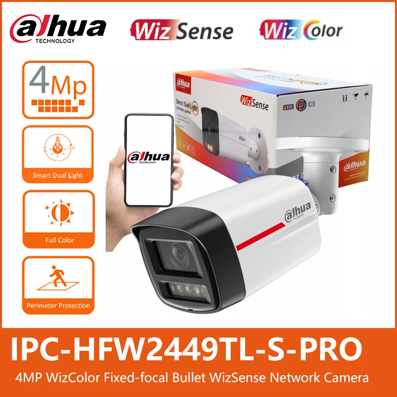 Dahua IPC-HFW2449TL-S-PRO HFW2849TL-S-PRO 4/8MP WizColor Full Color Bullet WizSense Network Security Camera 50m Human Detection
Dahua IPC-HFW2449TL-S-PRO HFW2849TL-S-PRO 4/8MP WizColor Full Color Bullet WizSense Network Security Camera 50m Human Detection