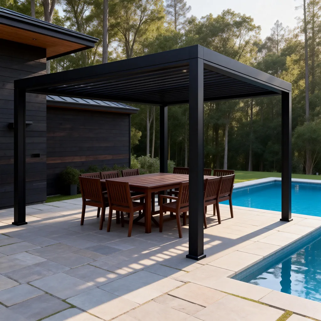 Motorised Luxury Terrace Bioclimatic Shade Rainpoint Resistant Powder Coated Aluminum Louvered Roof Eco-Friendly Nature Pergola
Motorised Luxury Terrace Bioclimatic Shade Rainpoint Resistant Powder Coated Aluminum Louvered Roof Eco-Friendly Nature Pergola