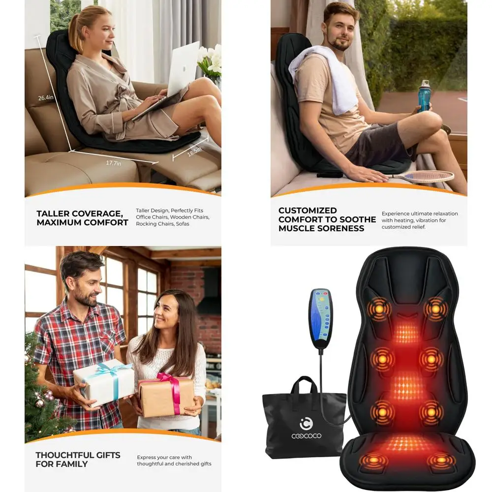 Двухместная массажная подушка с подогревом для спины, 5 режимов, для автомобиля и офиса - идеально подходит для мужчин, женщин, папы, мамы
Двухместная массажная подушка с подогревом для спины, 5 режимов, для автомобиля и офиса - идеально подходит для мужчин, женщин, папы, мамы