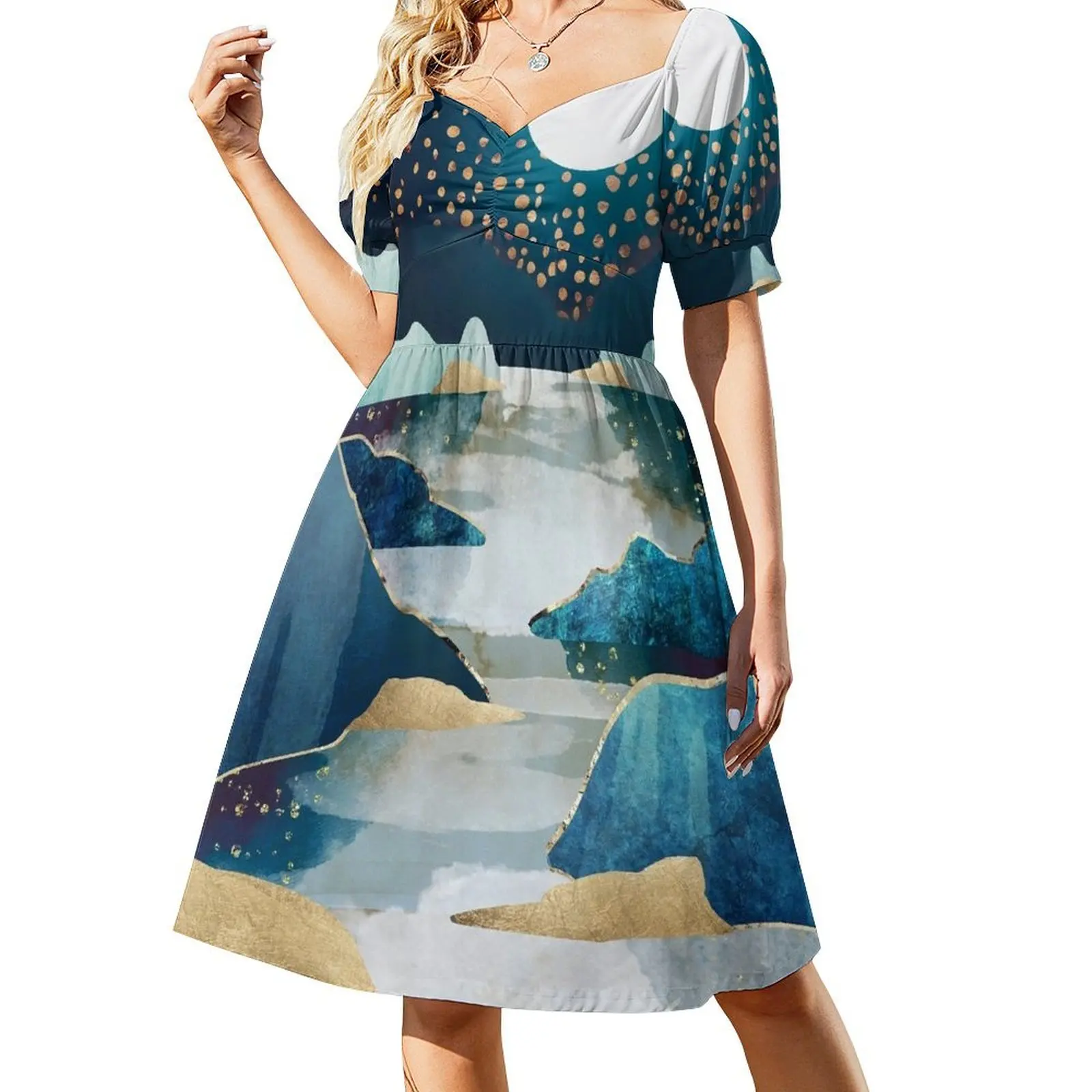 Moon Glow Short Sleeved Dress Dress woman luxury evening dress woman for wedding Beachwear
Moon Glow Short Sleeved Dress Dress woman luxury evening dress woman for wedding Beachwear