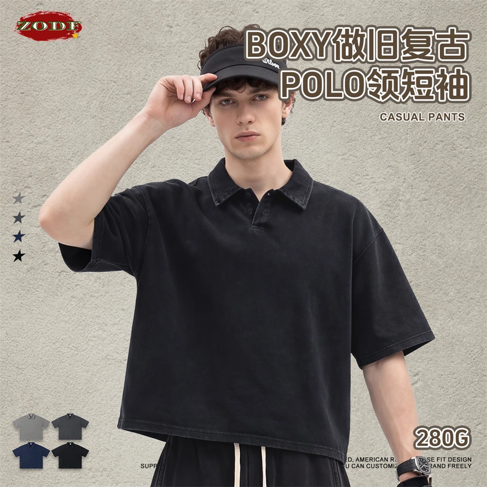 Футболка-поло ZODF в стиле ретро, летняя, свободного кроя, унисекс, 280 г/м², с эффектом потертости, с отложным воротником, хлопковая, HY1231
Футболка-поло ZODF в стиле ретро, летняя, свободного кроя, унисекс, 280 г/м², с эффектом потертости, с отложным воротником, хлопковая, HY1231