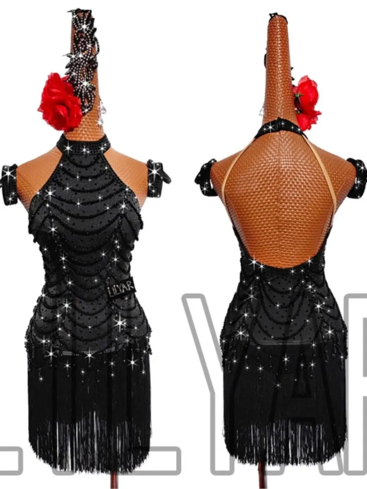 New Latin Dance Performance Competition Art Exam Black Slimming Full Body Black Beads Sexy Tassel High End Skirt
New Latin Dance Performance Competition Art Exam Black Slimming Full Body Black Beads Sexy Tassel High End Skirt
