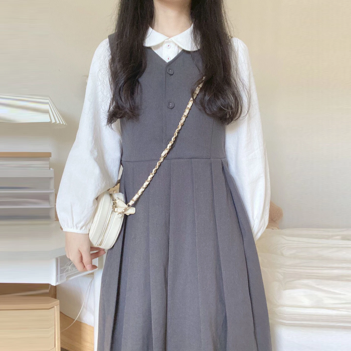 Female Peter Pan Collar Preppy Style Dresses Autumn Winter Slim Waist A-line Dresses 2032 Women's Fashion Casual Long Dresses
Female Peter Pan Collar Preppy Style Dresses Autumn Winter Slim Waist A-line Dresses 2032 Women's Fashion Casual Long Dresses