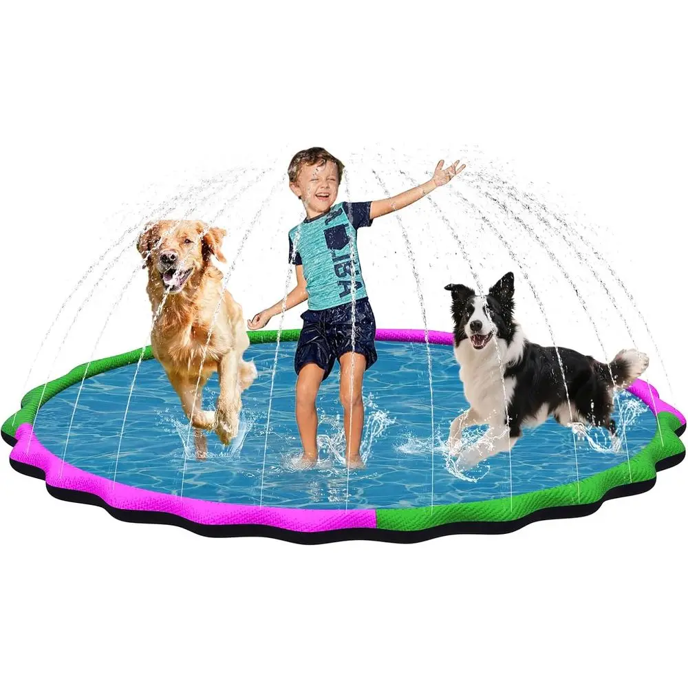 67” Non-Slip Splash Pad or Kids & Dogs, Round Outdoor Water Sprinkler Pad, 0.5mm Thickened Tear-Resistant PVC, Kids Water Toy &
67” Non-Slip Splash Pad or Kids & Dogs, Round Outdoor Water Sprinkler Pad, 0.5mm Thickened Tear-Resistant PVC, Kids Water Toy &