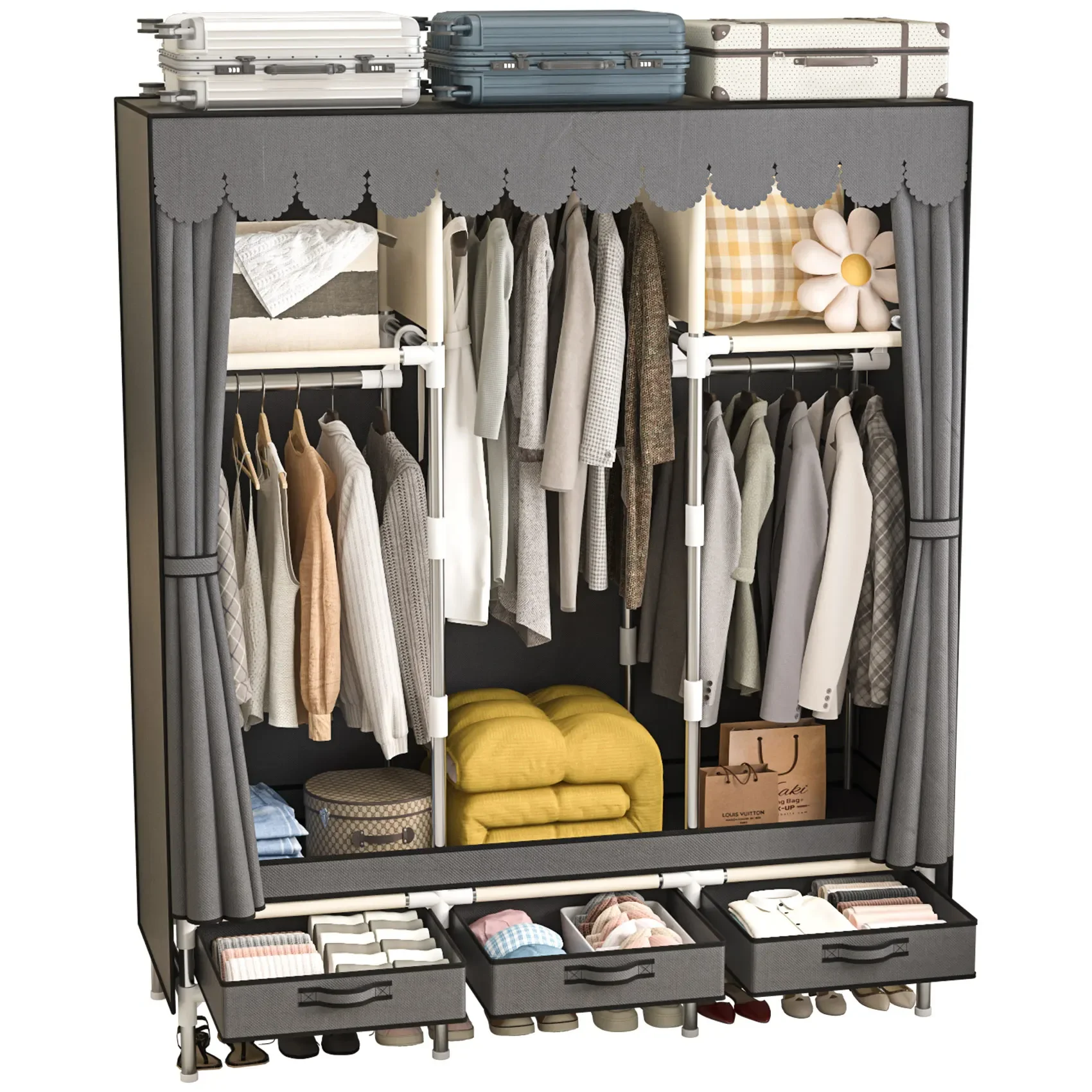 % Компактный пыленепроницаемый шкаф: прочный и портативный органайзер для одежды большой вместимости, идеально подходит для дома, общежития и аренды.
% Компактный пыленепроницаемый шкаф: прочный и портативный органайзер для одежды большой вместимости, идеально подходит для дома, общежития и аренды.