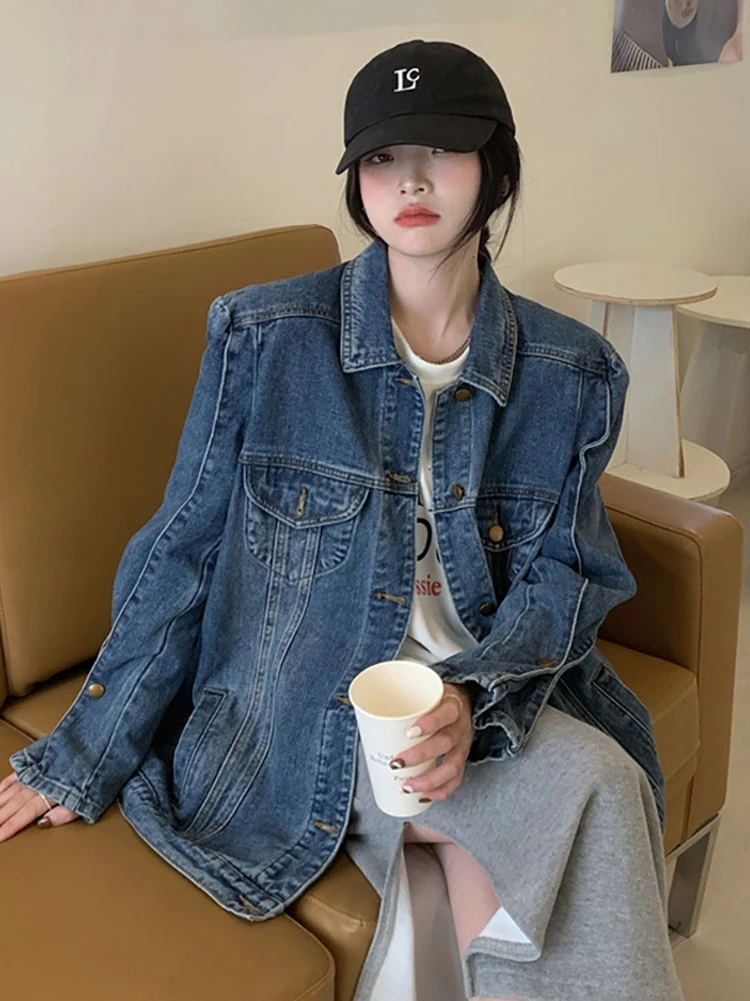 Autumn Winter Classics Hong Kong Breeze Denim Jacket Women Korean BFstyle Design All-match Casual Single Breasted Tops
Autumn Winter Classics Hong Kong Breeze Denim Jacket Women Korean BFstyle Design All-match Casual Single Breasted Tops