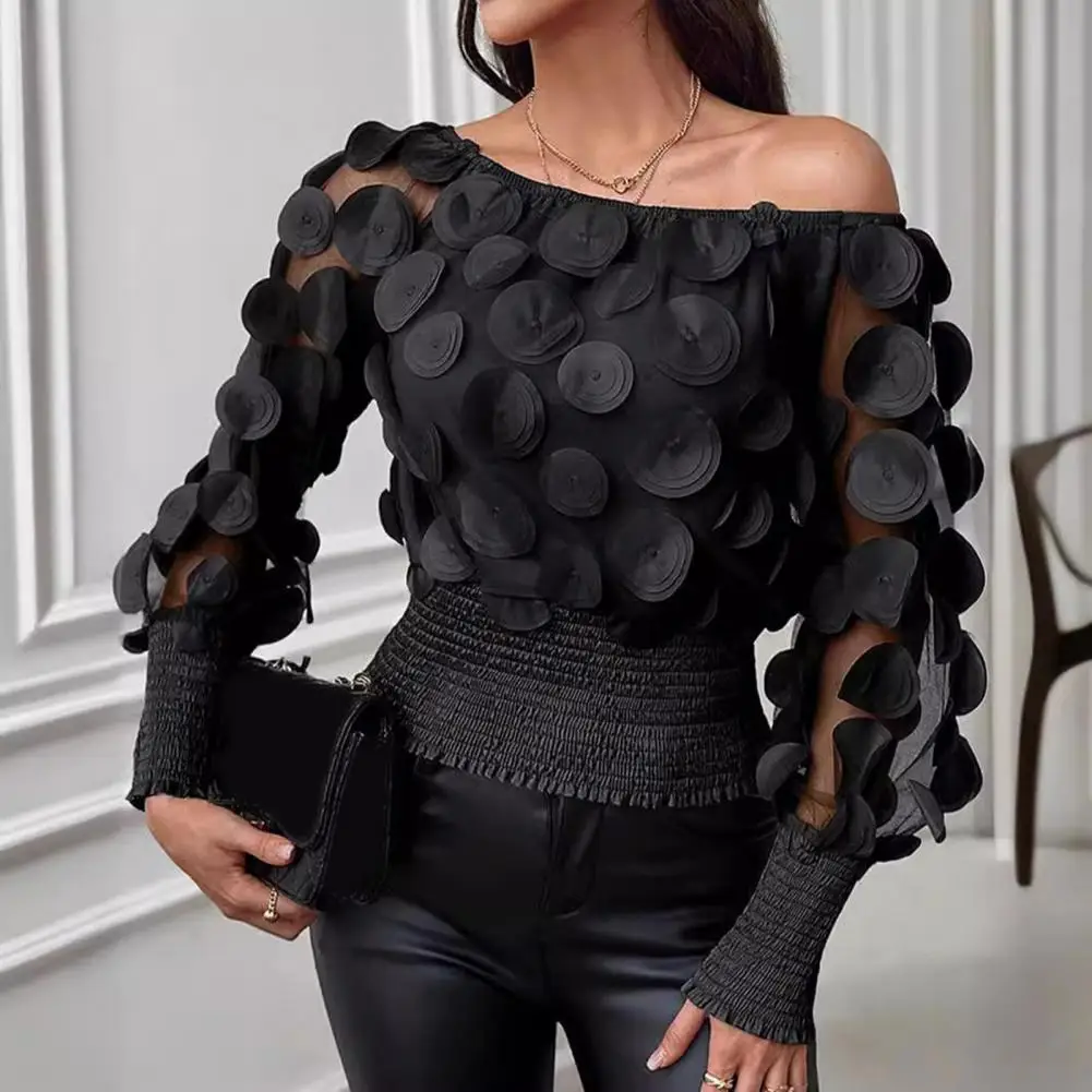 2026 Off Shoulder Puff Sleeve Mesh Yarn Blouse Applique Slant Shoulder Blouse Elegant Long Sleeve Blouse Spring Fall Women Shirt
2026 Off Shoulder Puff Sleeve Mesh Yarn Blouse Applique Slant Shoulder Blouse Elegant Long Sleeve Blouse Spring Fall Women Shirt