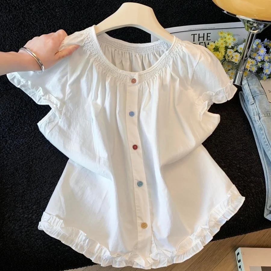 Button Short Sleeve Shirt Women's Summer 2026 New Style French Design Breathable Light Weight Pure Color Top
Button Short Sleeve Shirt Women's Summer 2026 New Style French Design Breathable Light Weight Pure Color Top