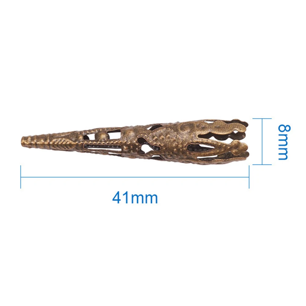 100pcs Long Trumpet Shape Flower Holder Hollow Filigree Ball Cone Bead Caps for Jewelry Making Accessories Receptacle
100pcs Long Trumpet Shape Flower Holder Hollow Filigree Ball Cone Bead Caps for Jewelry Making Accessories Receptacle