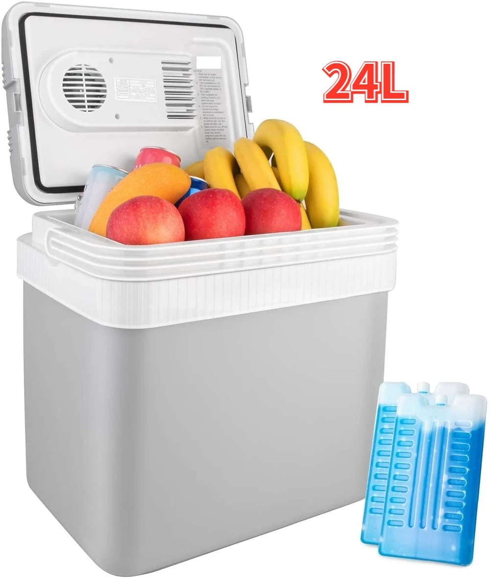 Electric Cooler 26 Quarts/ 24 Liter, 12V DC Portable Thermoelectric Car Cooler For Beverage, Beer With 2 Ice Packs, ETL Listed
Electric Cooler 26 Quarts/ 24 Liter, 12V DC Portable Thermoelectric Car Cooler For Beverage, Beer With 2 Ice Packs, ETL Listed