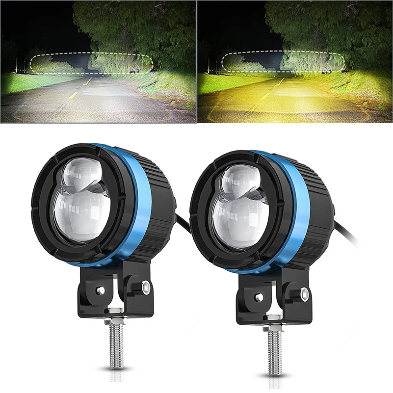 Мотоциклетные противотуманные фары, светодиодные Вспомогательные фары дальнего света, прожекторы для мотоциклетных фар 90 Вт с переключателем, двухцветные мотоциклетные светодиодные фары 
Мотоциклетные противотуманные фары, светодиодные Вспомогательные фары дальнего света, прожекторы для мотоциклетных фар 90 Вт с переключателем, двухцветные мотоциклетные светодиодные фары