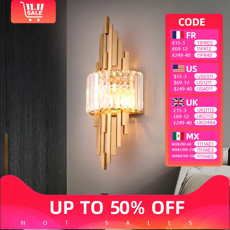 Modern Luxury Hardware Crystal Wall Lamp for Living Room Bedroom Night Lighting Study Decoration Home Led Lights Indoor Fixtures
Modern Luxury Hardware Crystal Wall Lamp for Living Room Bedroom Night Lighting Study Decoration Home Led Lights Indoor Fixtures