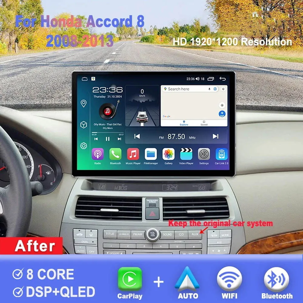 High Quality 10 inch Android 13 Car Touch Multimedia Stereo Radio Support Wireless Carplay GPS Navigation Bluetooth WiFi DSP FM HD SWC Backup Camera For Honda Accord 8th 2008-2013
High Quality 10 inch Android 13 Car Touch Multimedia Stereo Radio Support Wireless Carplay GPS Navigation Bluetooth WiFi DSP FM HD SWC Backup Camera For Honda Accord 8th 2008-2013
